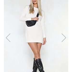 NastyGal White Sweater Dress